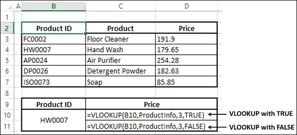 带 False 的 Vlookup 函数