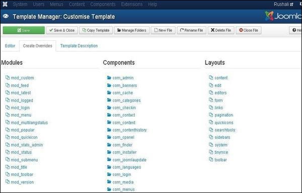 joomla 模板管理器