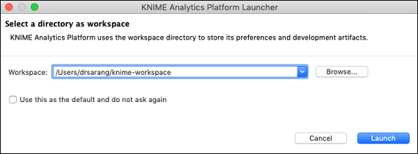 启动 KNIME